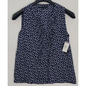 Zac And Rachel Womens Size S Blue White Print Tank Top Sleeveless